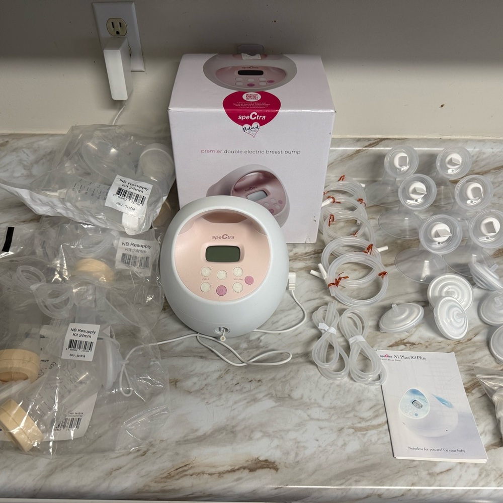 Spectra Double Electric Breast Pump - Pink/White